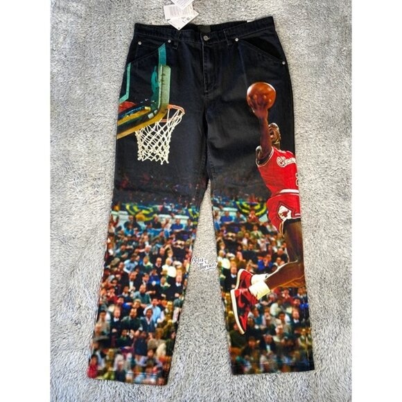 Air Jordan Printed Twill Pants Size 34 Men Black HF0045-010 - Picture 1 of 7